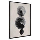 Sylvie Japandi 23 Black Beige framed canvas art featuring abstract black and beige shapes in a floating black frame