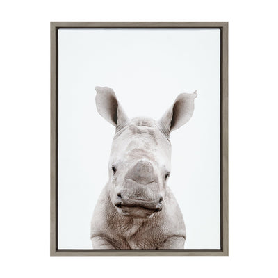 Sylvie Animal Studio Baby Rhino Framed Canvas by Amy Peterson Art Studio