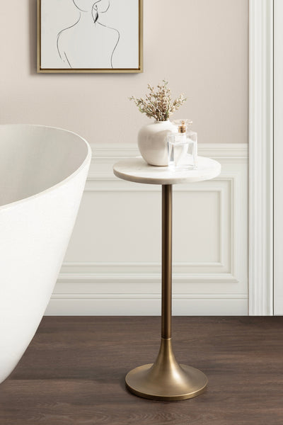 Baronet Round Marble and Metal Table
