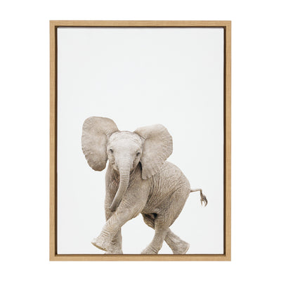 Sylvie Baby Elephant Walk Framed Canvas by Amy Peterson Art Studio