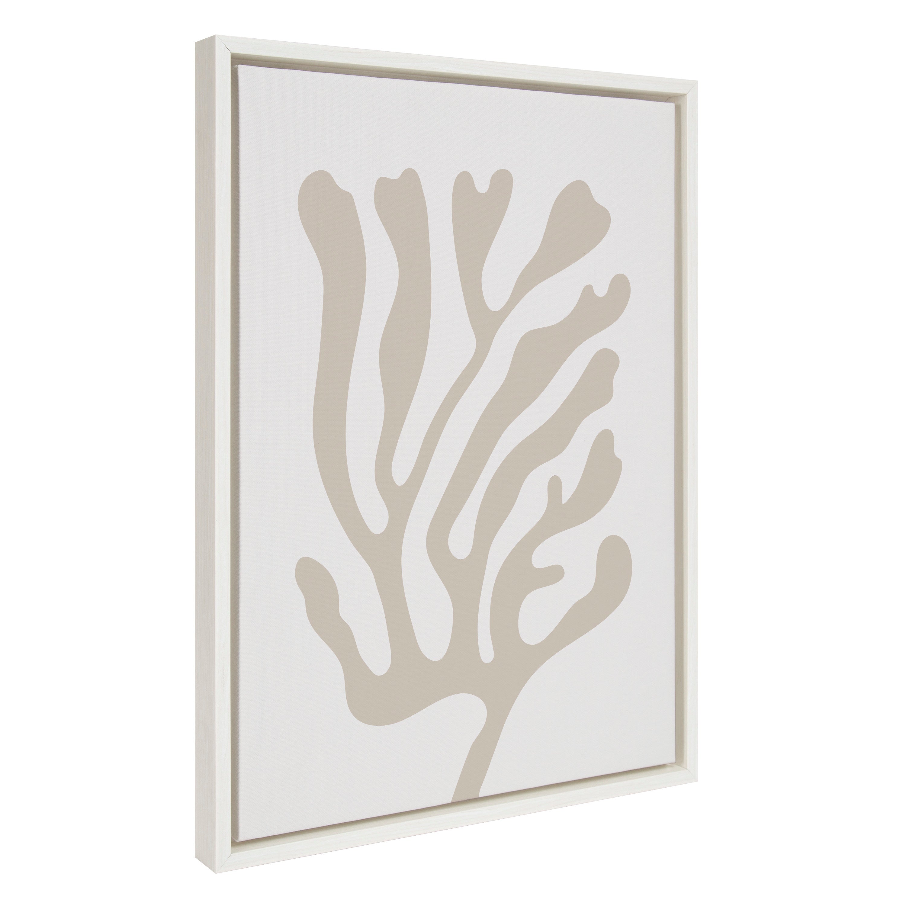 Sylvie Abstract Coral Coastal Beige Framed Canvas by kateandlaurel - product image 7 for Resin Society