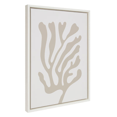 Sylvie Abstract Coral Coastal Beige Framed Canvas by kateandlaurel - product image 7 for Resin Society