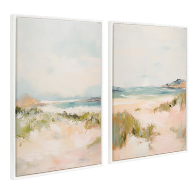 Sylvie Beaded Tranquil Landscape III and V Framed Canvas Art Set by Amy Lighthall