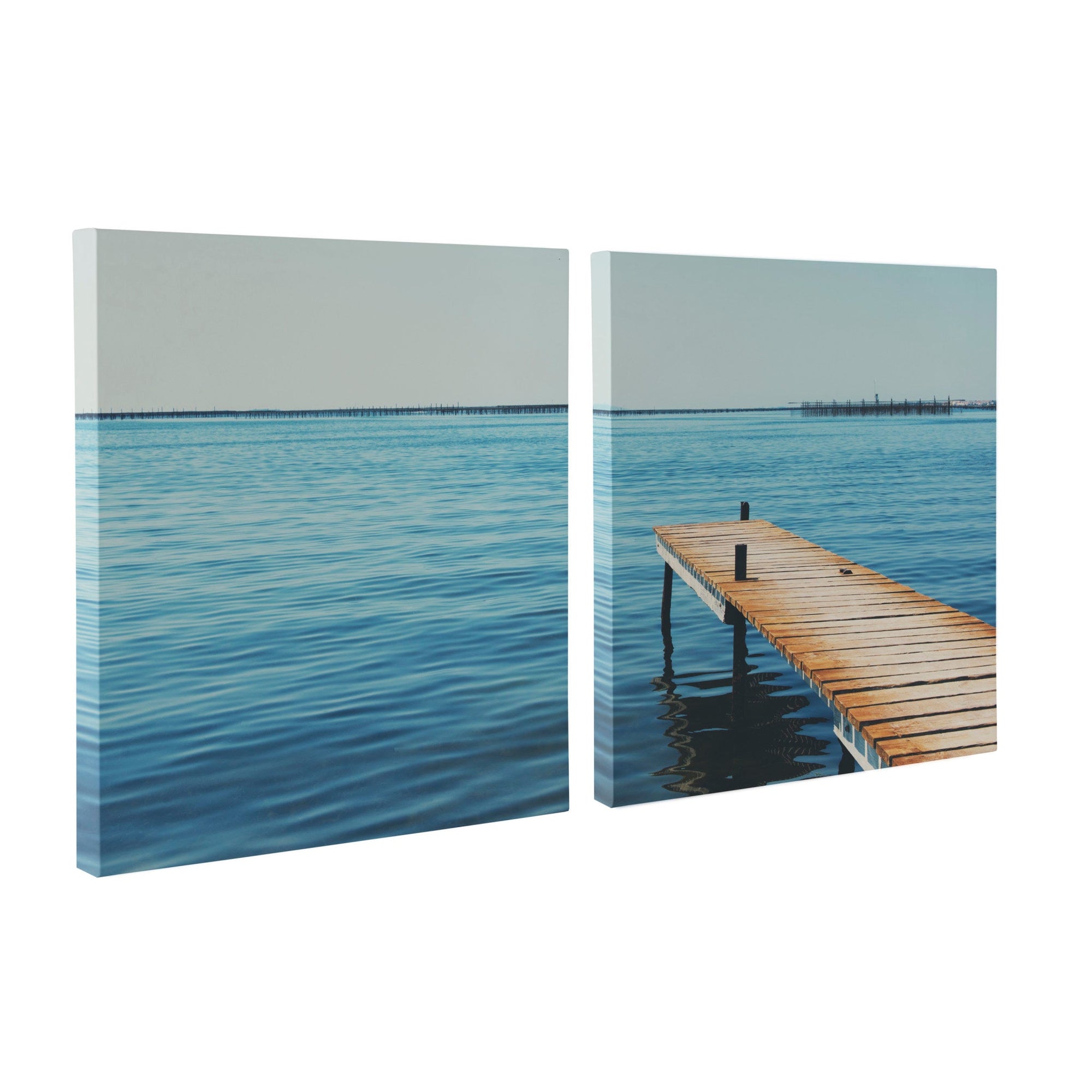 Etang de Thau Canvas Art Set by Laura Evans by kateandlaurel - main product image for Resin Society