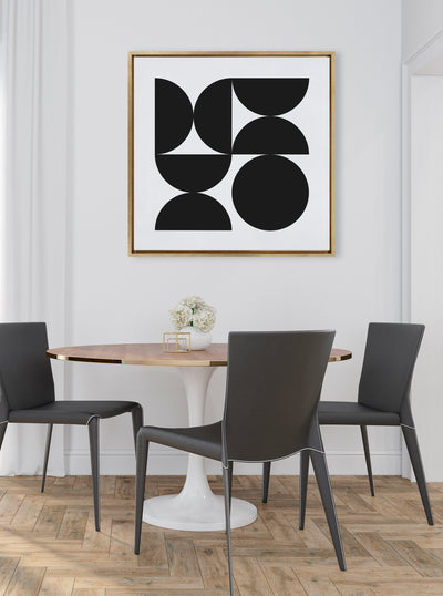 Sylvie Bold Vintage Geometric Black and White Framed Canvas by kateandlaurel - product image 4 for Resin Society