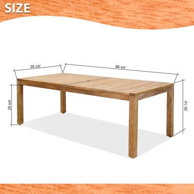 Rinjani Rectangular Teak Table and Fortuna Armchair Dining Set by LifestyleGarden US - product image 11 for Resin Society