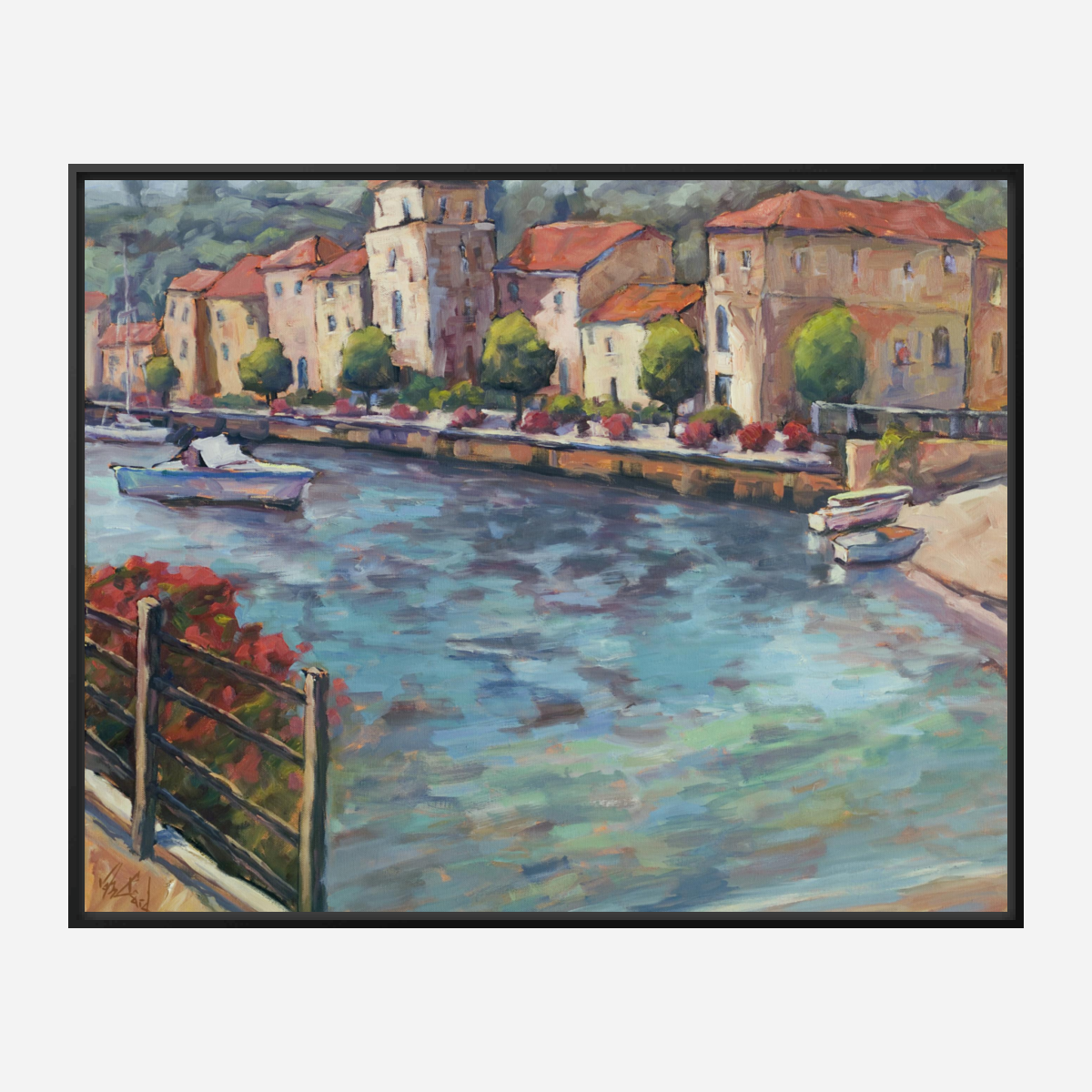 Riverside Artist Enhanced Canvas Print by John Beard Collection - product image 2 for Resin Society