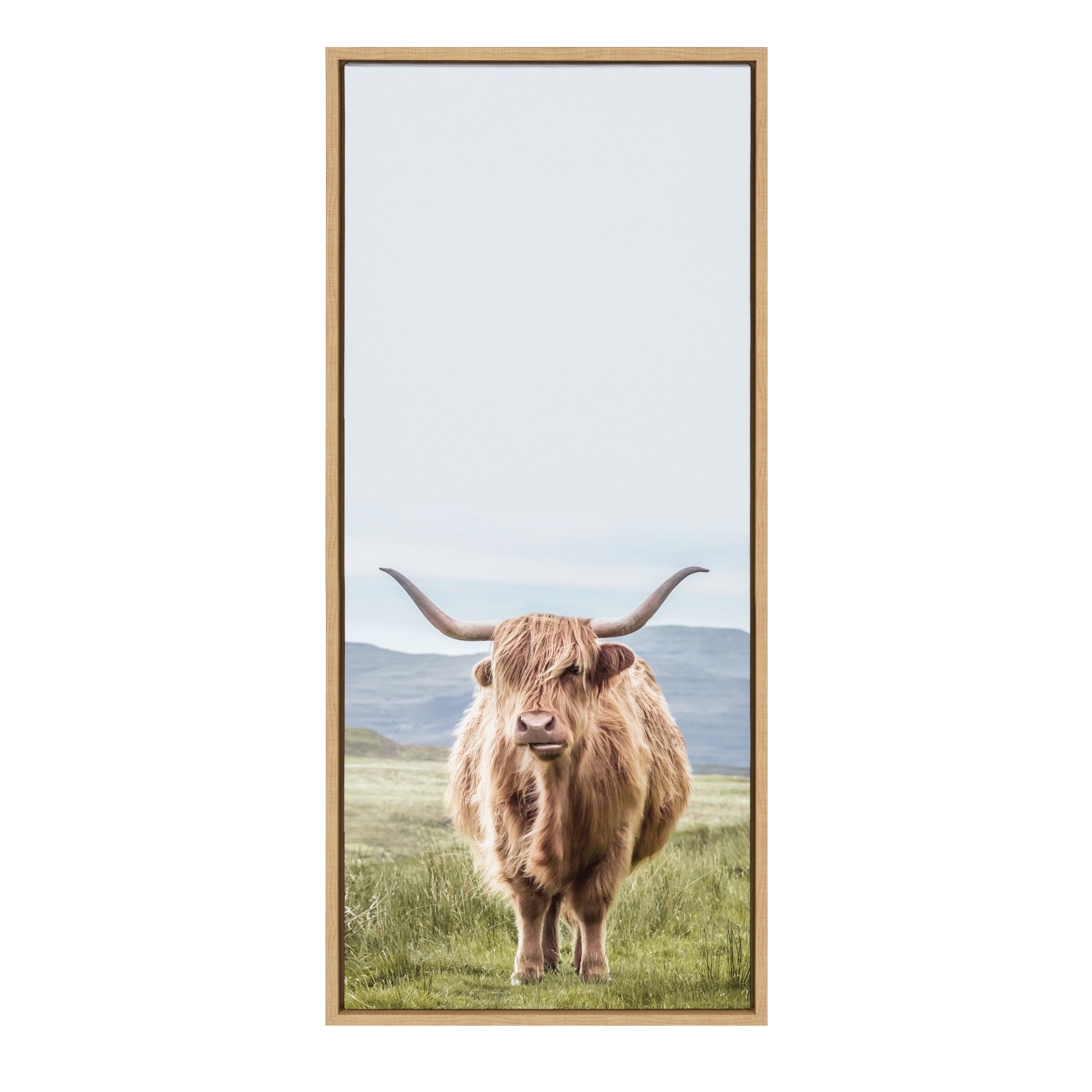 Sylvie Highland Cow Mountain Landscape Framed Canvas by The Creative by kateandlaurel - product image 2 for Resin Society