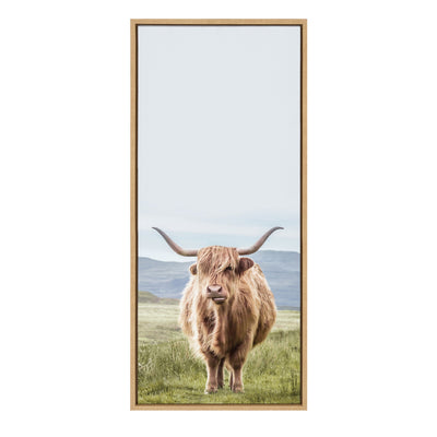 Sylvie Highland Cow Mountain Landscape Framed Canvas by The Creative by kateandlaurel - product image 2 for Resin Society