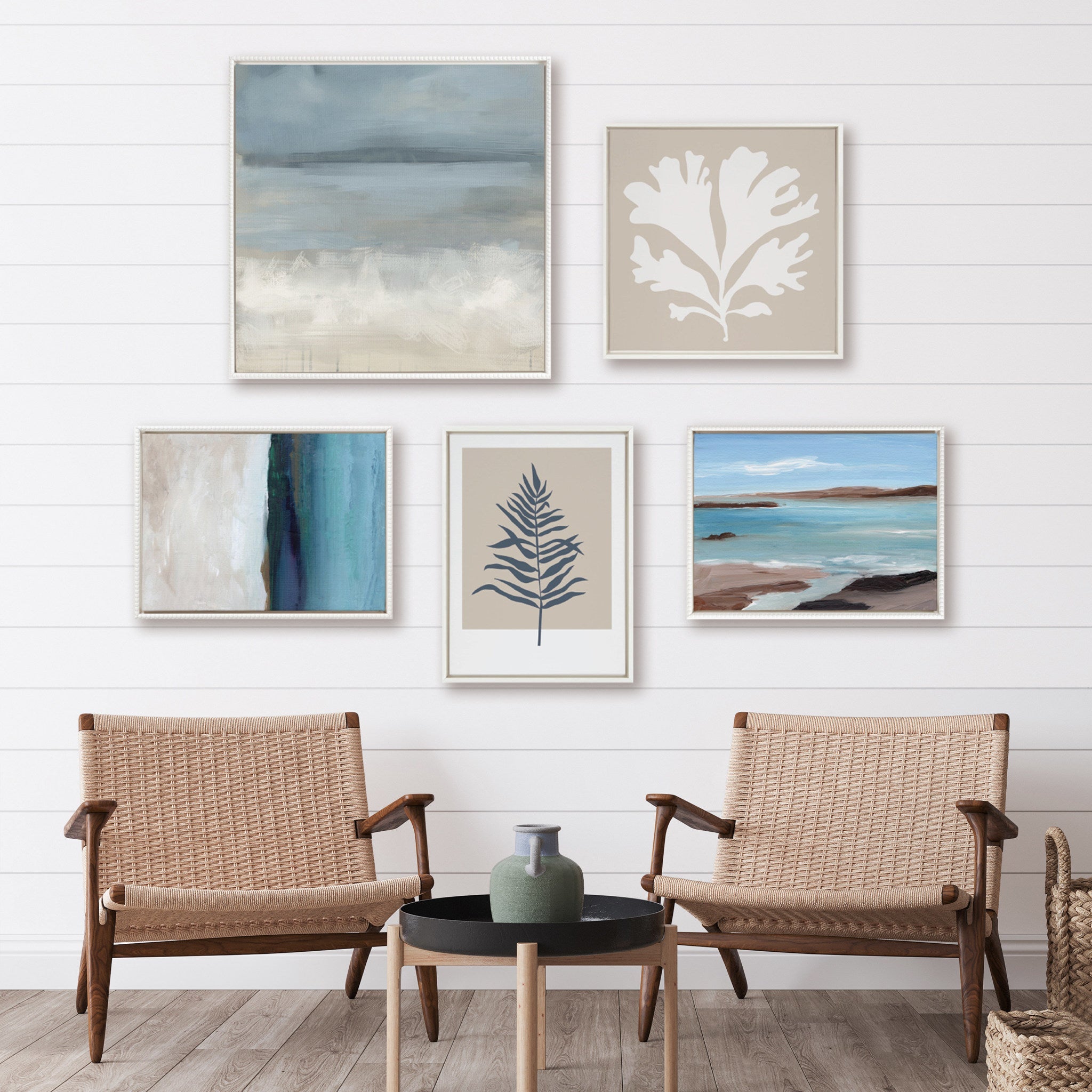 Sylvie The Blues Framed Canvas by Mary Sparrow