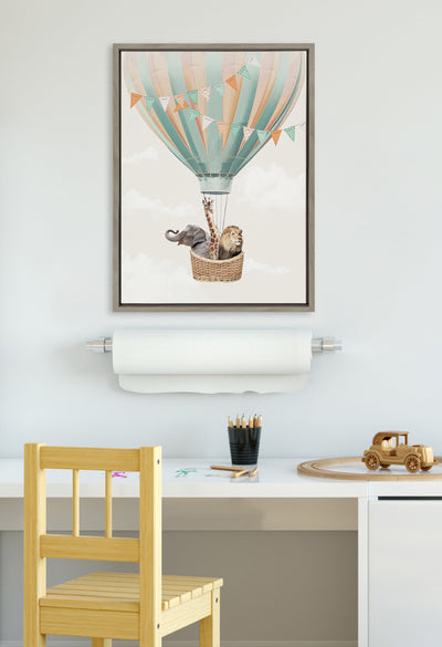 Sylvie Hot Air Balloon Travel Framed Canvas by July Art Prints