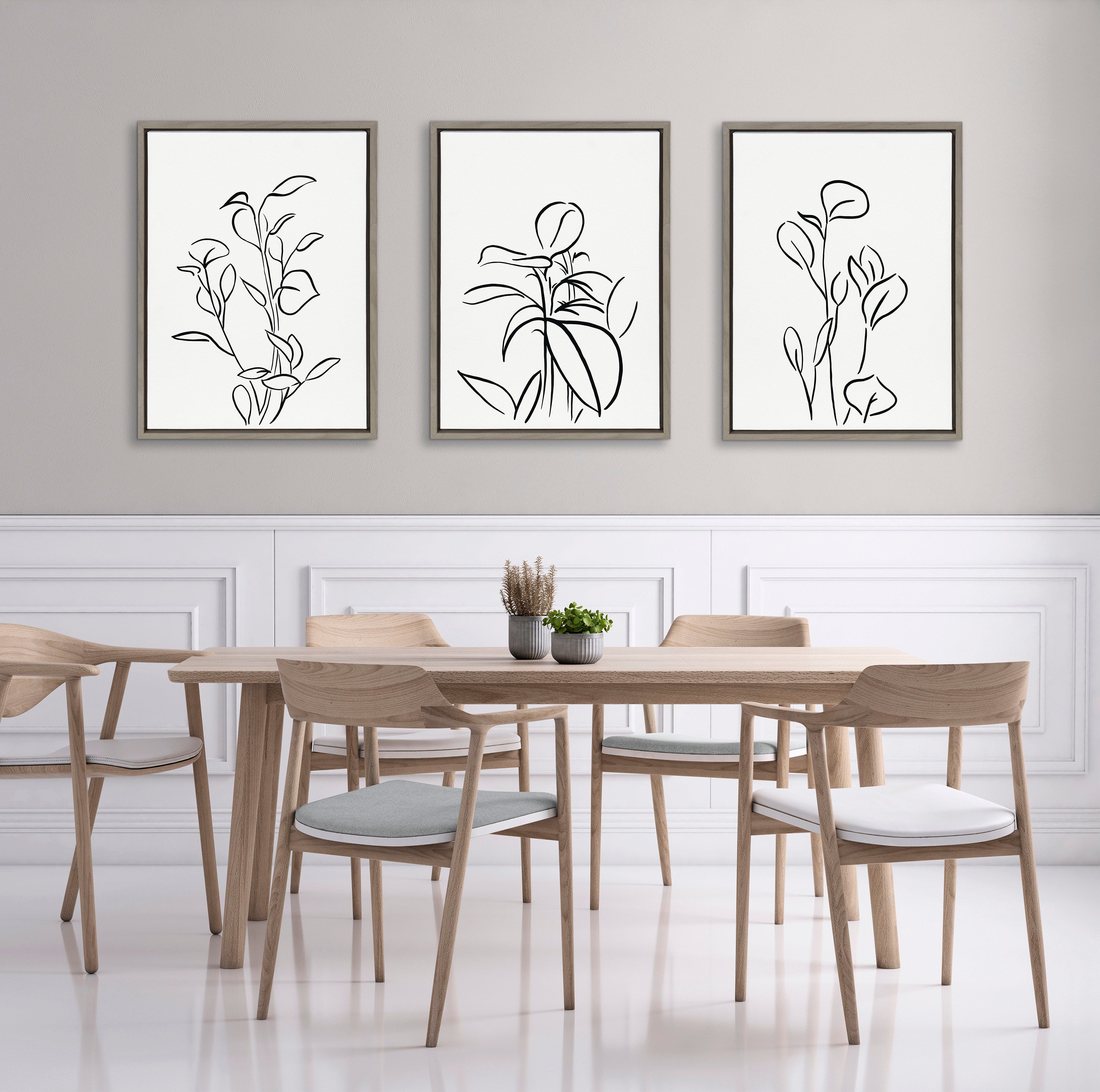 Sylvie Botanical Sketch Print No 1 Framed Canvas by The Creative Bunch