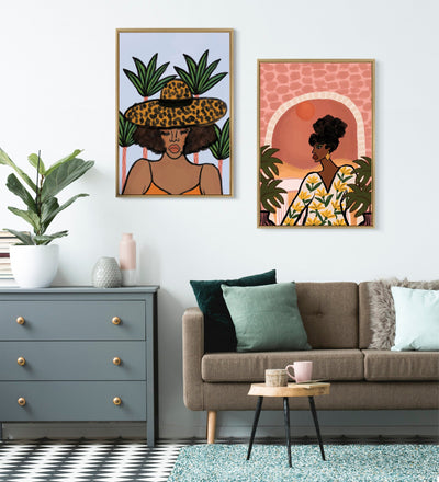Sylvie Leopard Hat Framed Canvas by kateandlaurel - product image 7 for Resin Society