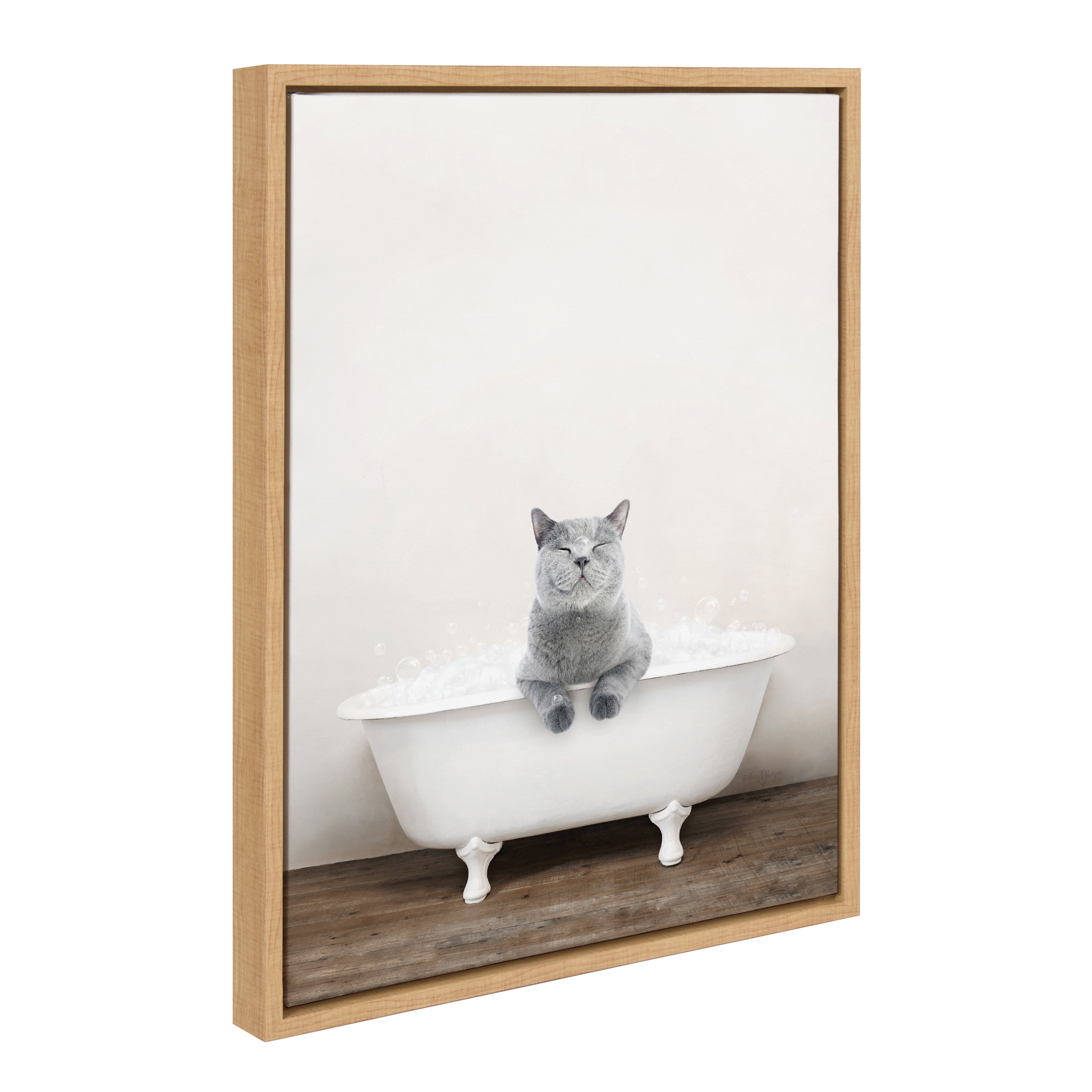 Sylvie Cat in Rustic Bath Framed Canvas by kateandlaurel - product image 7 for Resin Society
