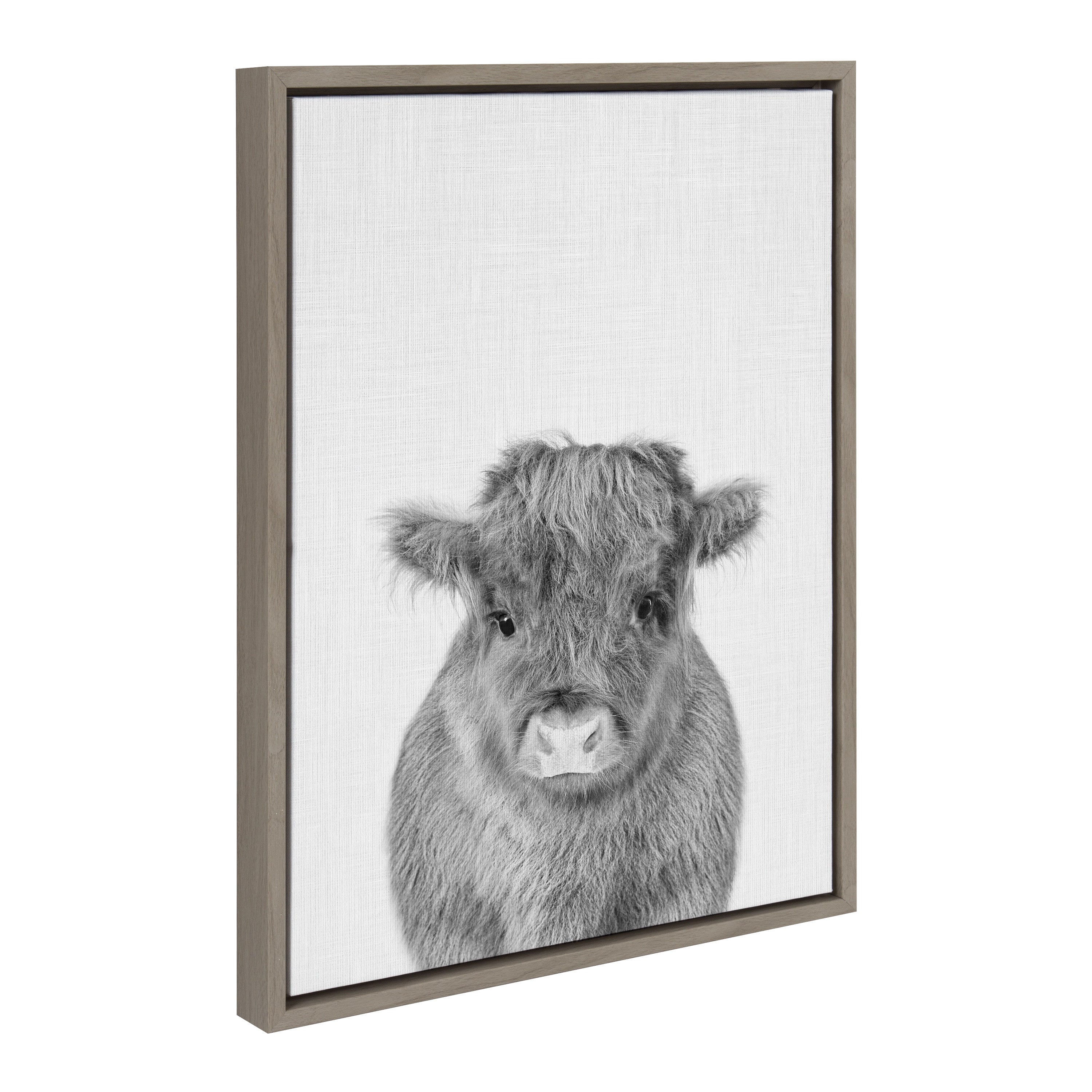 Sylvie Calf 4 Framed Canvas by Simon Te of Tai Prints