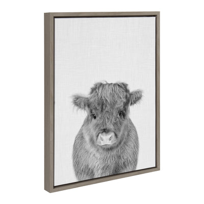 Sylvie Calf 4 Framed Canvas by Simon Te of Tai Prints