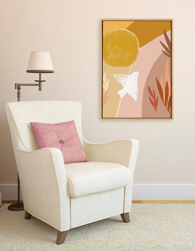 Sylvie Sunrise Dove Framed Canvas by kateandlaurel - product image 9 for Resin Society