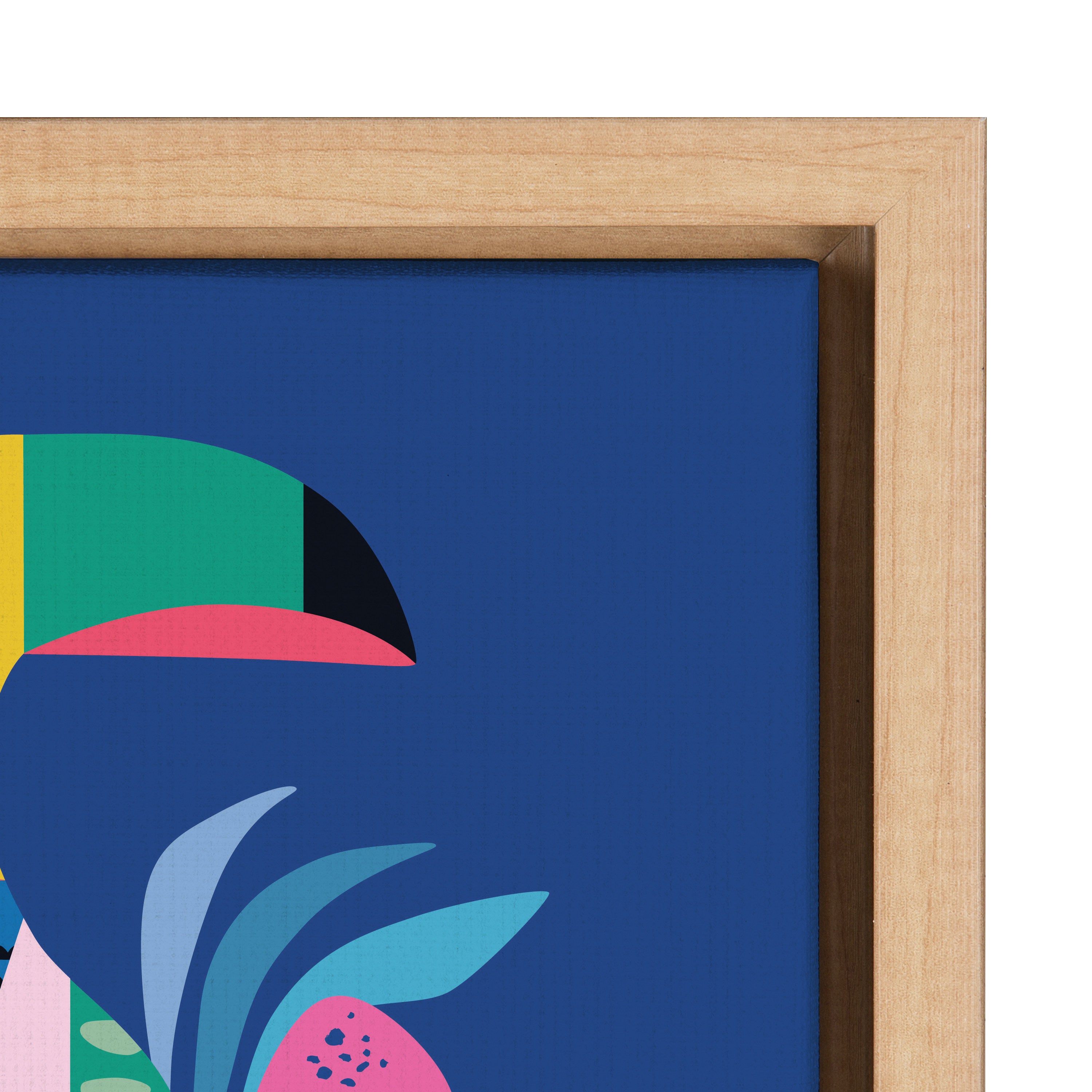 Sylvie Mid Century Modern Hibiscus Framed Canvas by kateandlaurel - product image 3 for Resin Society