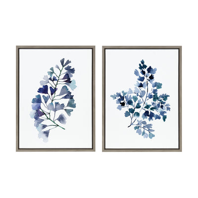 Sylvie Botanical Split Fern Indigo and Botanical Maiden Indigo Framed by kateandlaurel - product image 2 for Resin Society