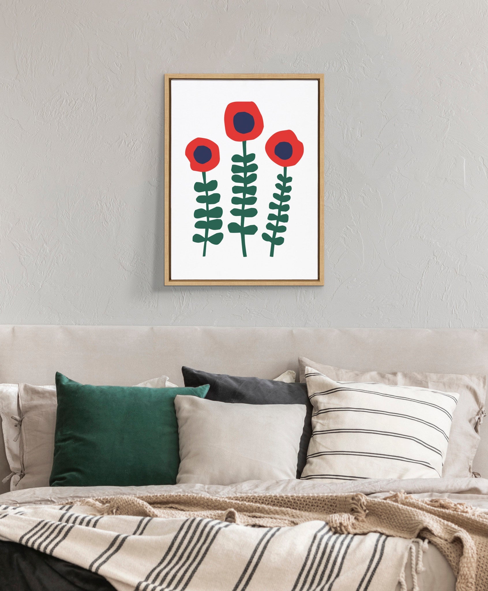 Sylvie Red Flowers Framed Canvas by kateandlaurel - product image 8 for Resin Society