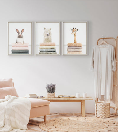 Sylvie Fold Bunny Framed Canvas by kateandlaurel - product image 5 for Resin Society