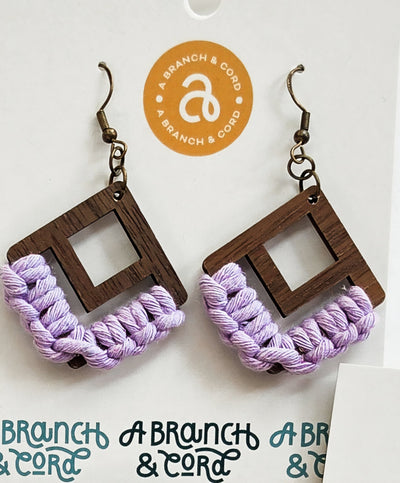 Macrame Knotted Earrings by A Branch & Cord