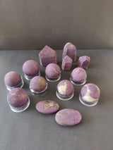 Purpurite Lapidary sculptures in assorted shapes and sizes
