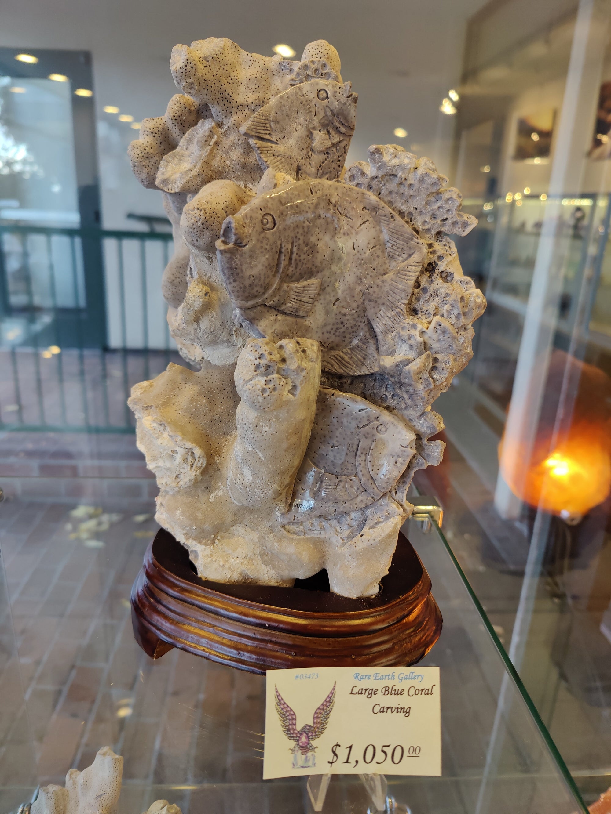 Large Blue Coral Carving by Rare Earth Gallery - main product image for Resin Society