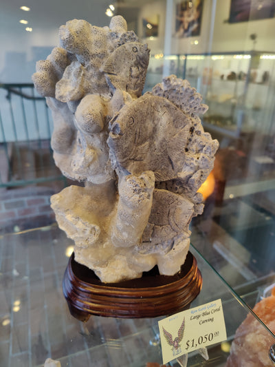 Large Blue Coral Carving by Rare Earth Gallery - product image 2 for Resin Society