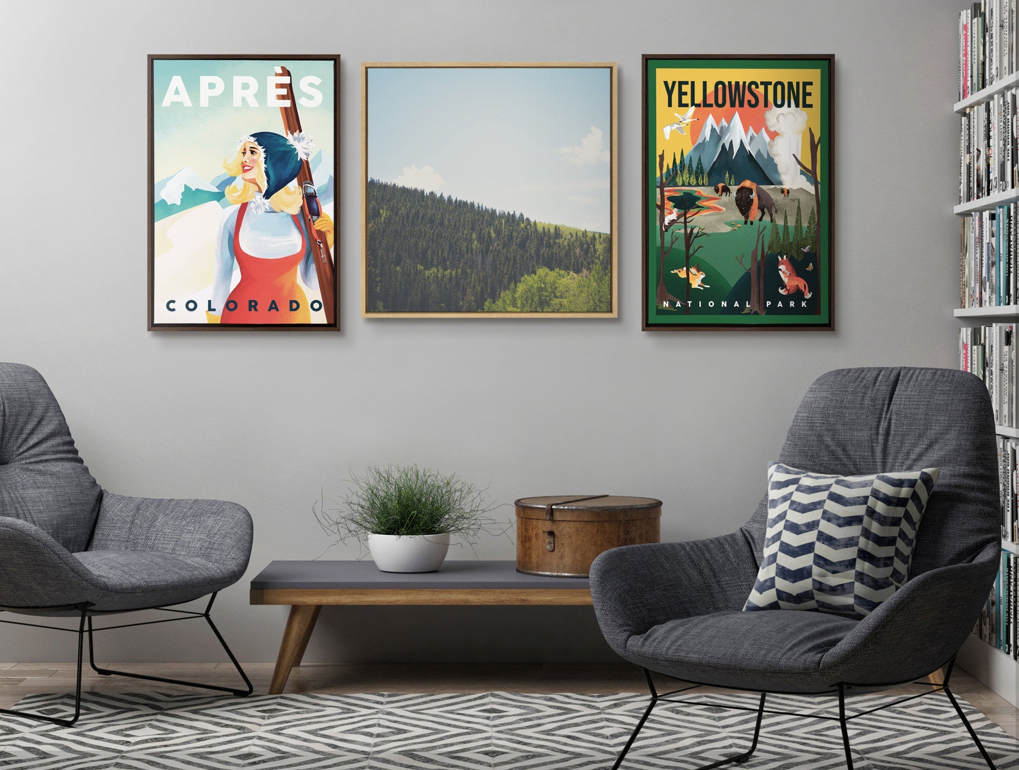 Sylvie Above the Tree Line Framed Canvas by Laura Evans by kateandlaurel - product image 6 for Resin Society