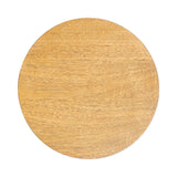 Round wooden table top with light brown finish and subtle wood grain pattern, shown from above on white background.