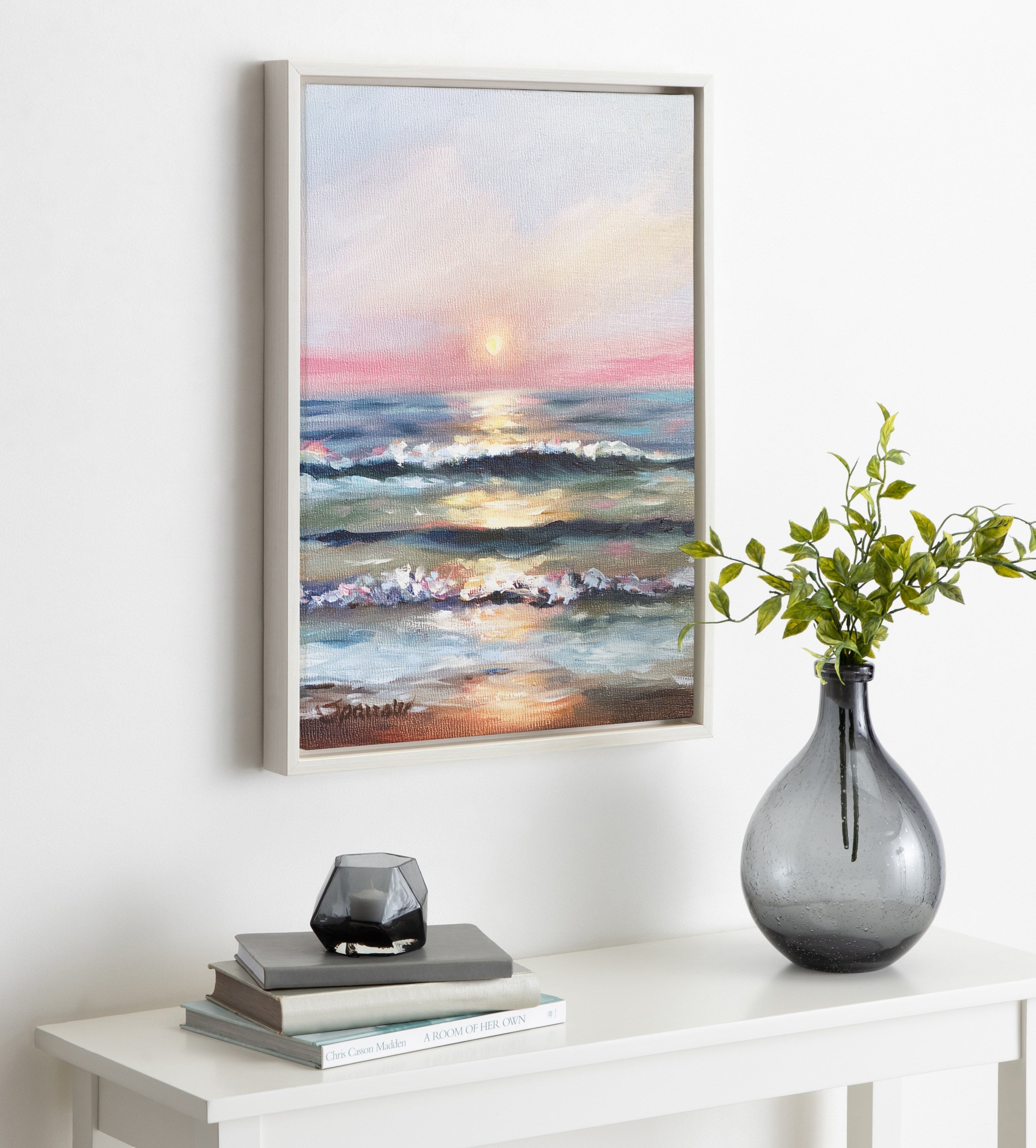 Sylvie Atlantic Sunset Framed Canvas by Mary Sparrow