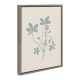 Sylvie Soft and Simple Feminine Blue Botanical Framed Canvas by kateandlaurel - main product image for Resin Society
