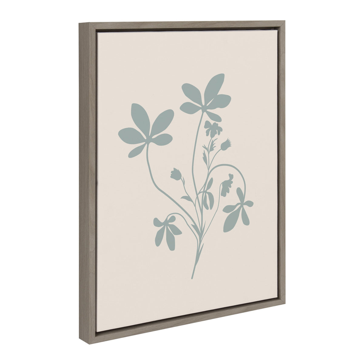 Sylvie Soft and Simple Feminine Blue Botanical Framed Canvas by kateandlaurel - main product image for Resin Society