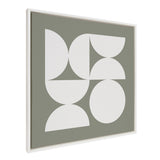 Sylvie Bold Vintage Geometric Soft White on Sage Green Framed Canvas by kateandlaurel - product image 7 for Resin Society