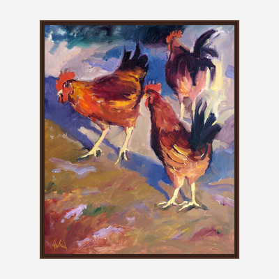 Roosters Artist Enhanced Canvas Print by John Beard Collection - product image 7 for Resin Society