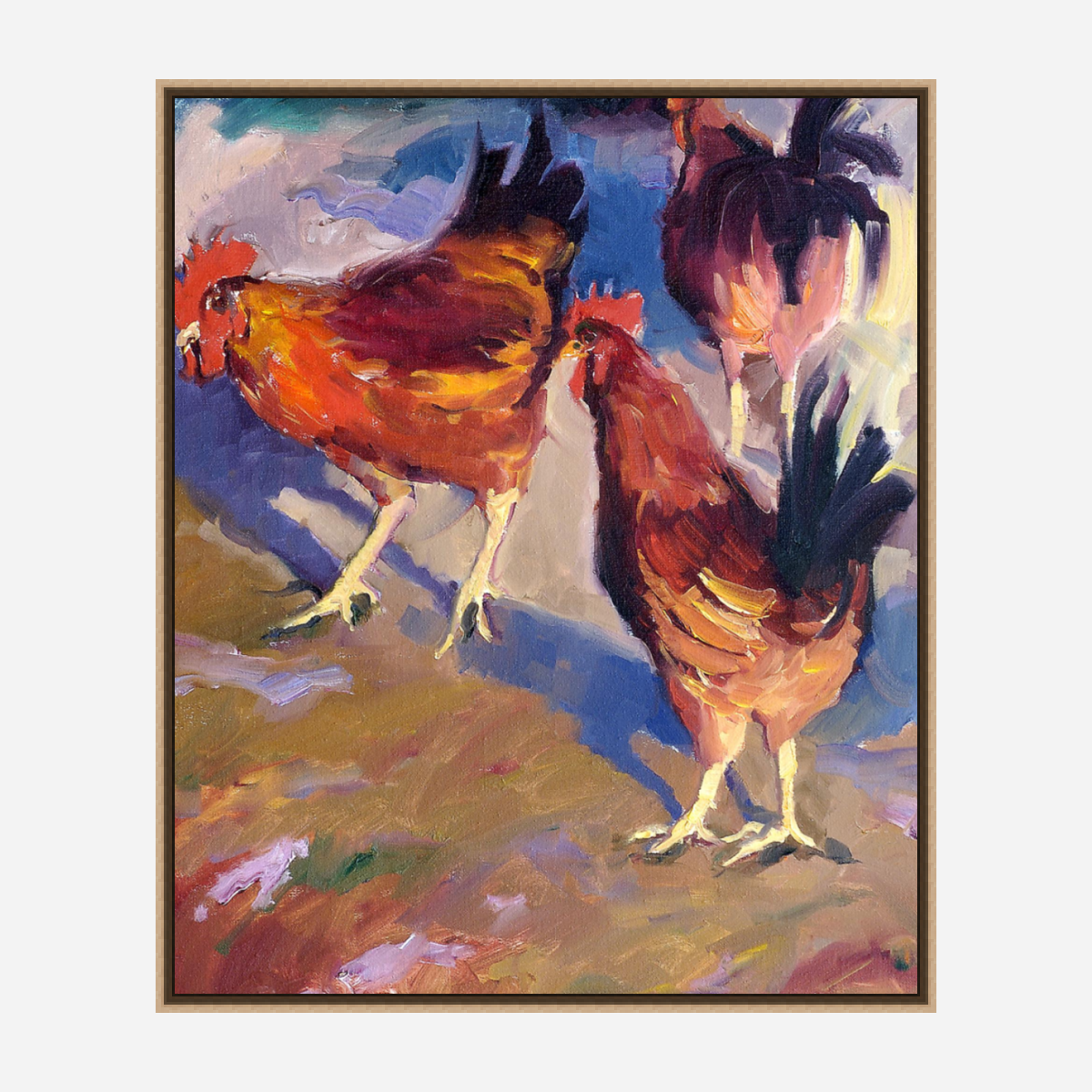 Roosters Artist Enhanced Canvas Print by John Beard Collection - product image 8 for Resin Society
