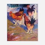 Roosters Artist Enhanced Canvas Print by John Beard Collection - product image 6 for Resin Society