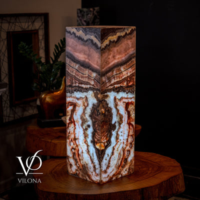 Rosa Onyx Floor Lamp - Small - 35.5"H x 12"W - Square - #5 by Vilona Onyx - product image 6 for Resin Society