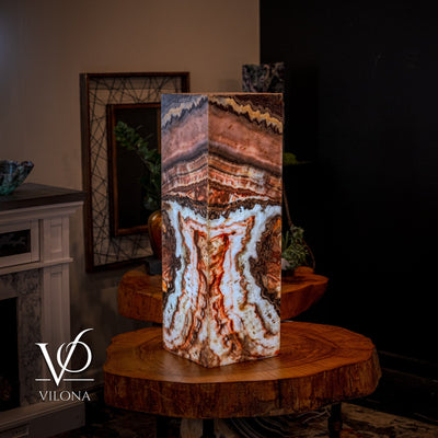 Rosa Onyx Floor Lamp - Small - 35.5"H x 12"W - Square - #5 by Vilona Onyx - product image 8 for Resin Society