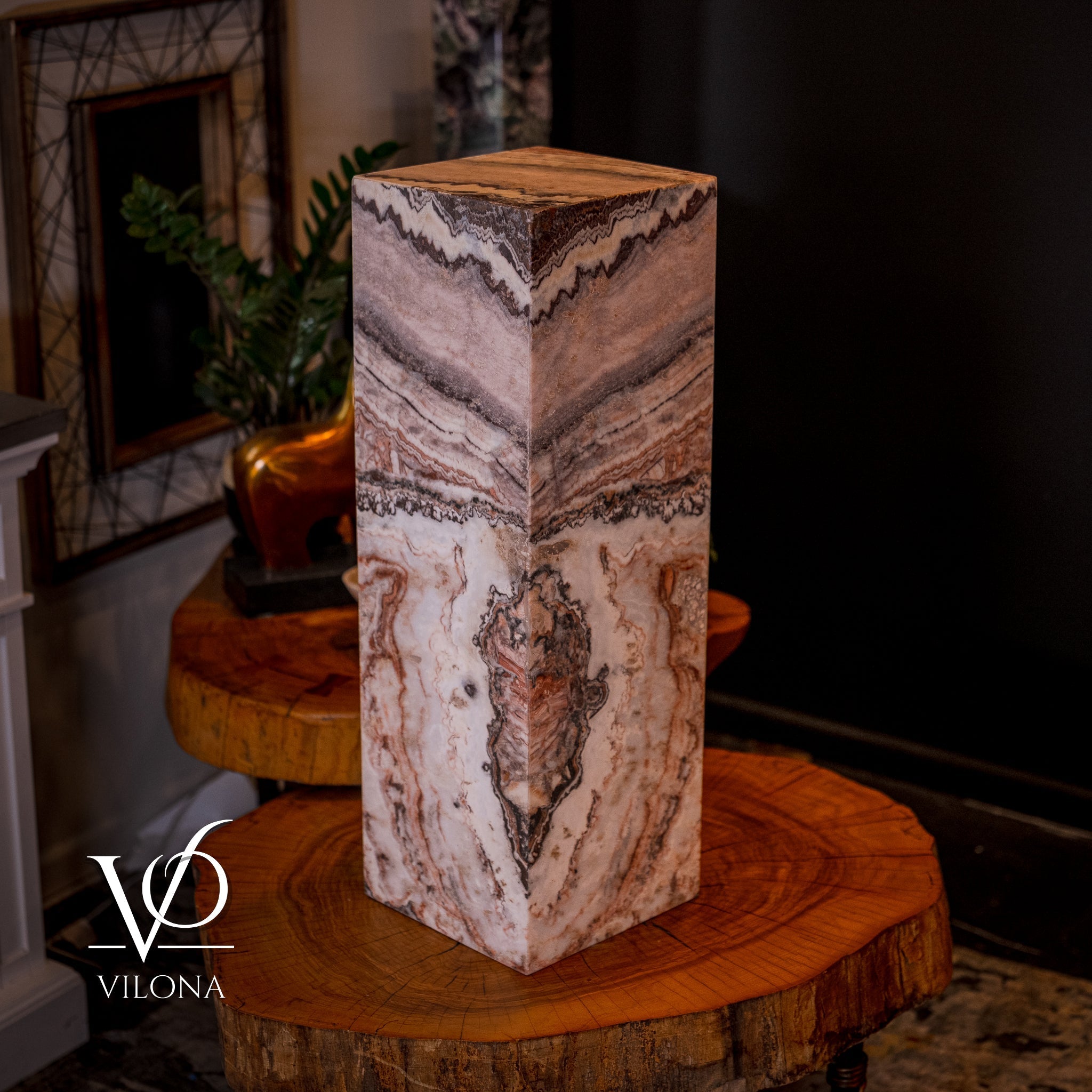 Rosa Onyx Floor Lamp - Small - 35.5"H x 12"W - Square - #5 by Vilona Onyx - product image 10 for Resin Society