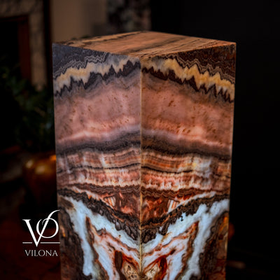 Rosa Onyx Floor Lamp - Small - 35.5"H x 12"W - Square - #5 by Vilona Onyx - product image 7 for Resin Society