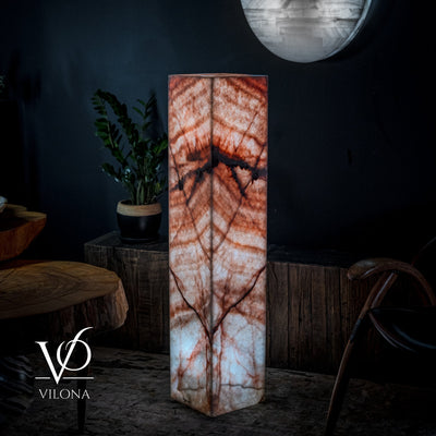 Rosa Onyx Floor Lamp - Medium - 47.5"H x 10"W - Square - #7 by Vilona Onyx - product image 4 for Resin Society