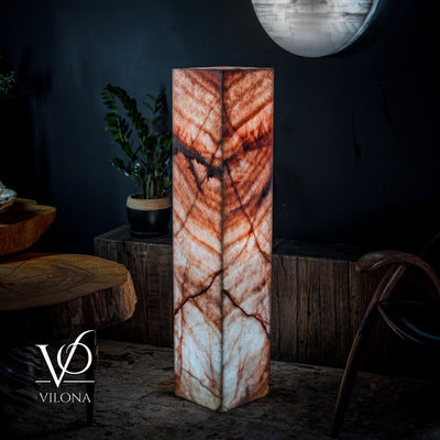 Rosa Onyx Floor Lamp - Medium - 47.5"H x 10"W - Square - #7 by Vilona Onyx - product image 3 for Resin Society