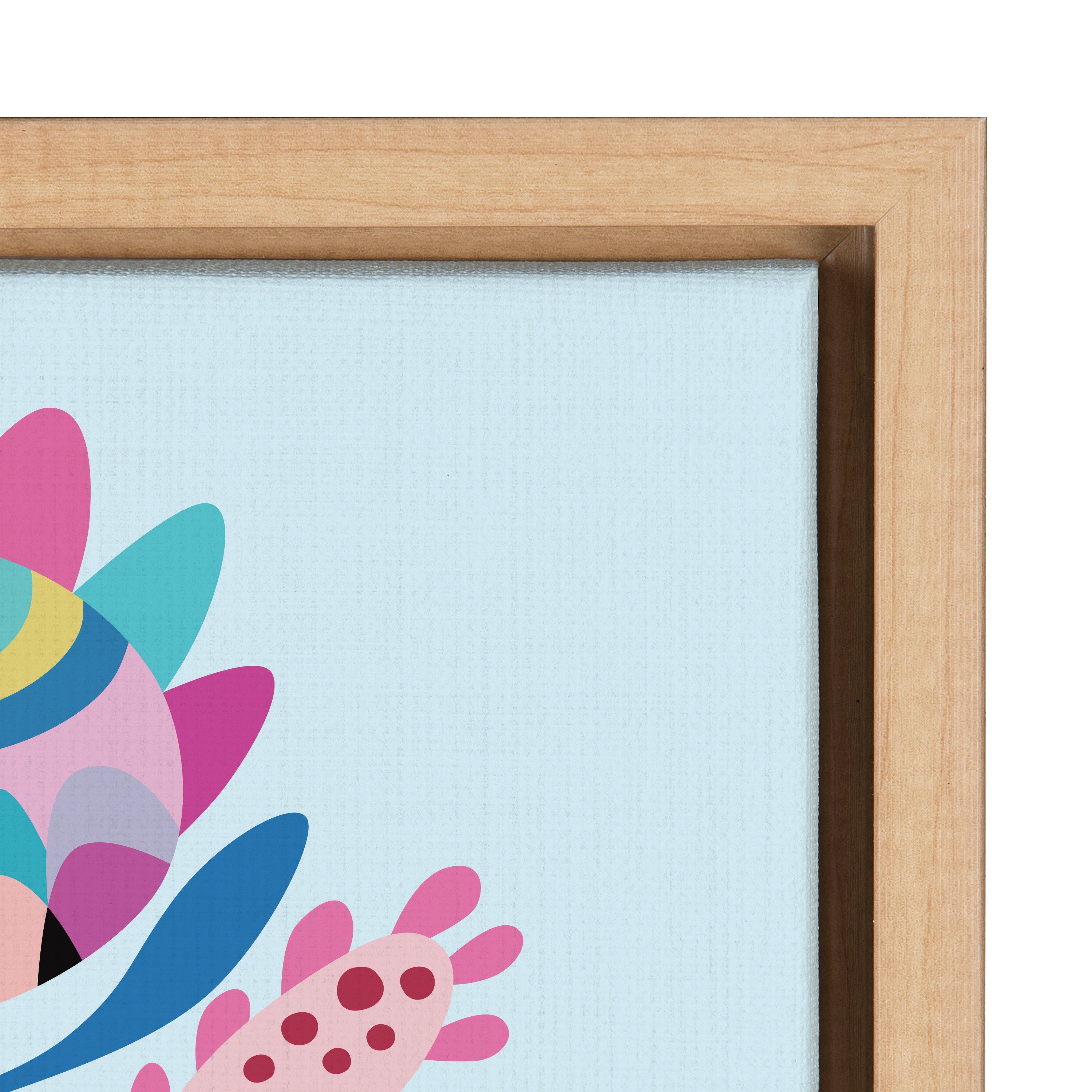 Sylvie Mid Century Modern Whimsical Floral Framed Canvas by kateandlaurel - product image 17 for Resin Society