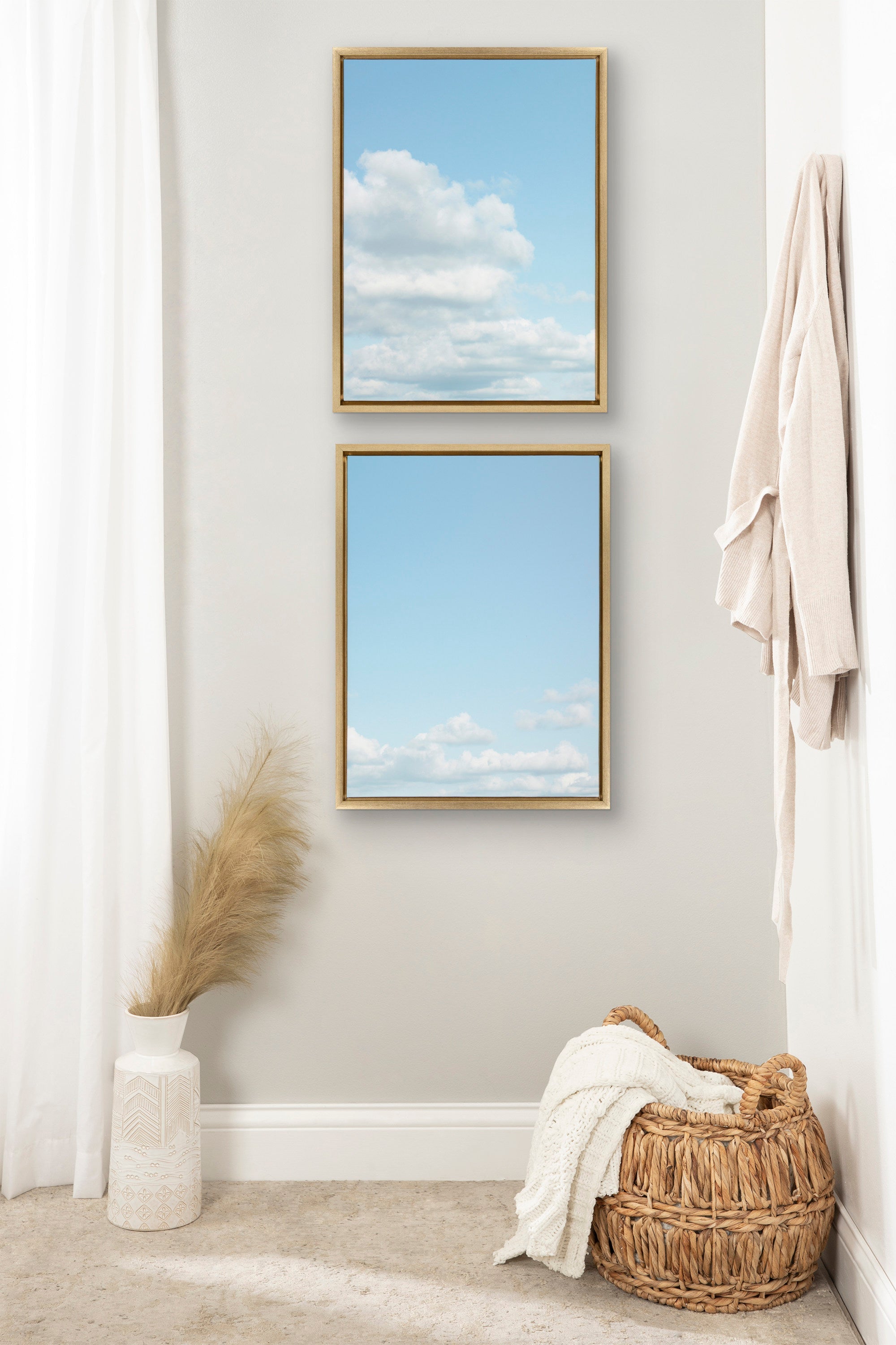 Sylvie Soft and Fluffy Clouds Framed Canvas by kateandlaurel - product image 5 for Resin Society