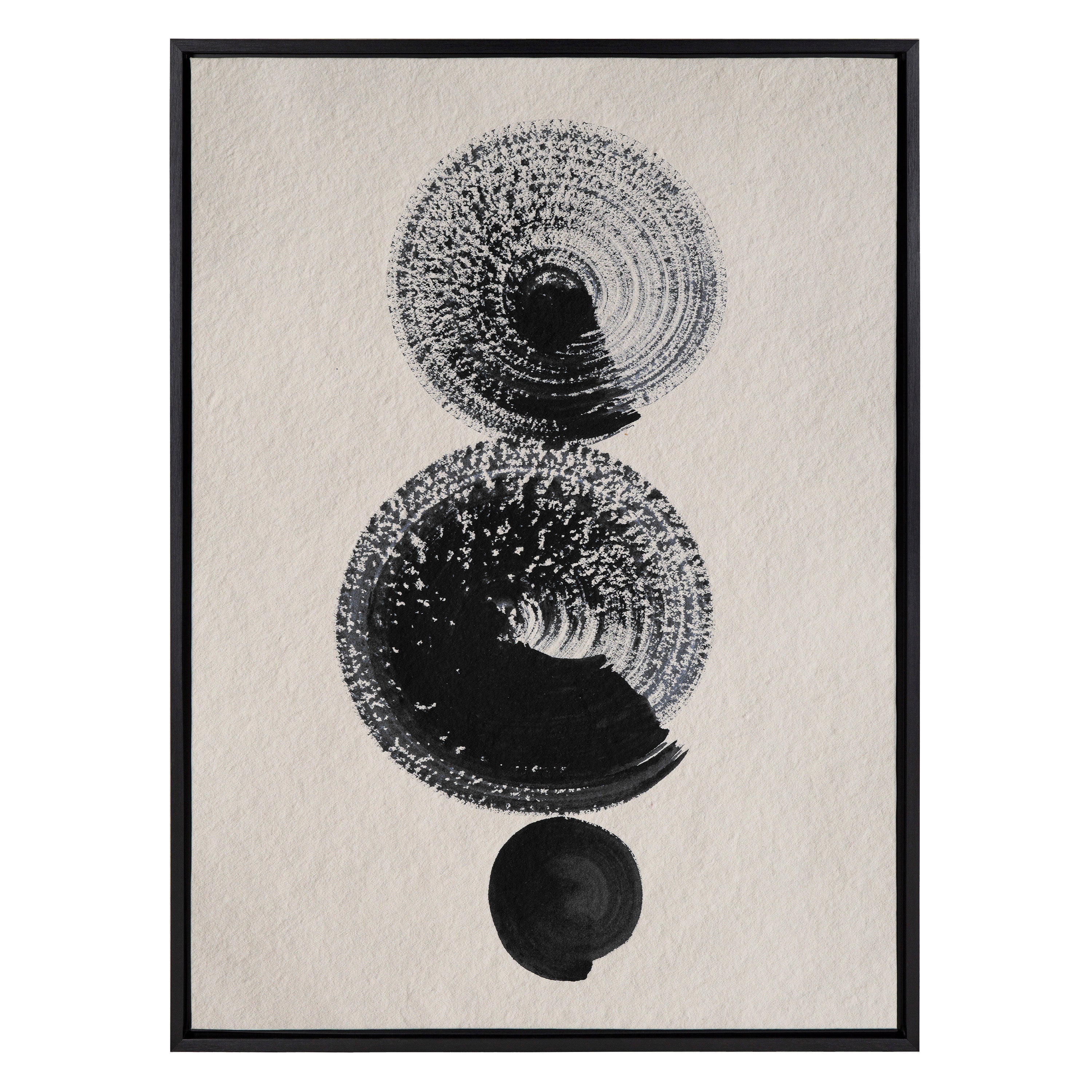 Sylvie Japandi 23 Black Beige Framed Canvas by Rocket Jack