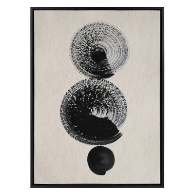 Sylvie Japandi 23 Black Beige Framed Canvas by Rocket Jack