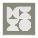 Sylvie Bold Vintage Geometric Soft White on Sage Green Framed Canvas by kateandlaurel - product image 2 for Resin Society