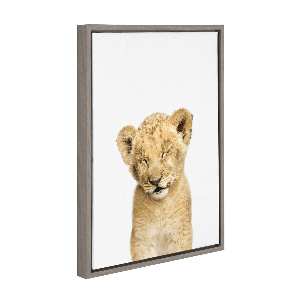 Sylvie Animal Studio Sleepy Lion Framed Canvas by kateandlaurel - product image 2 for Resin Society